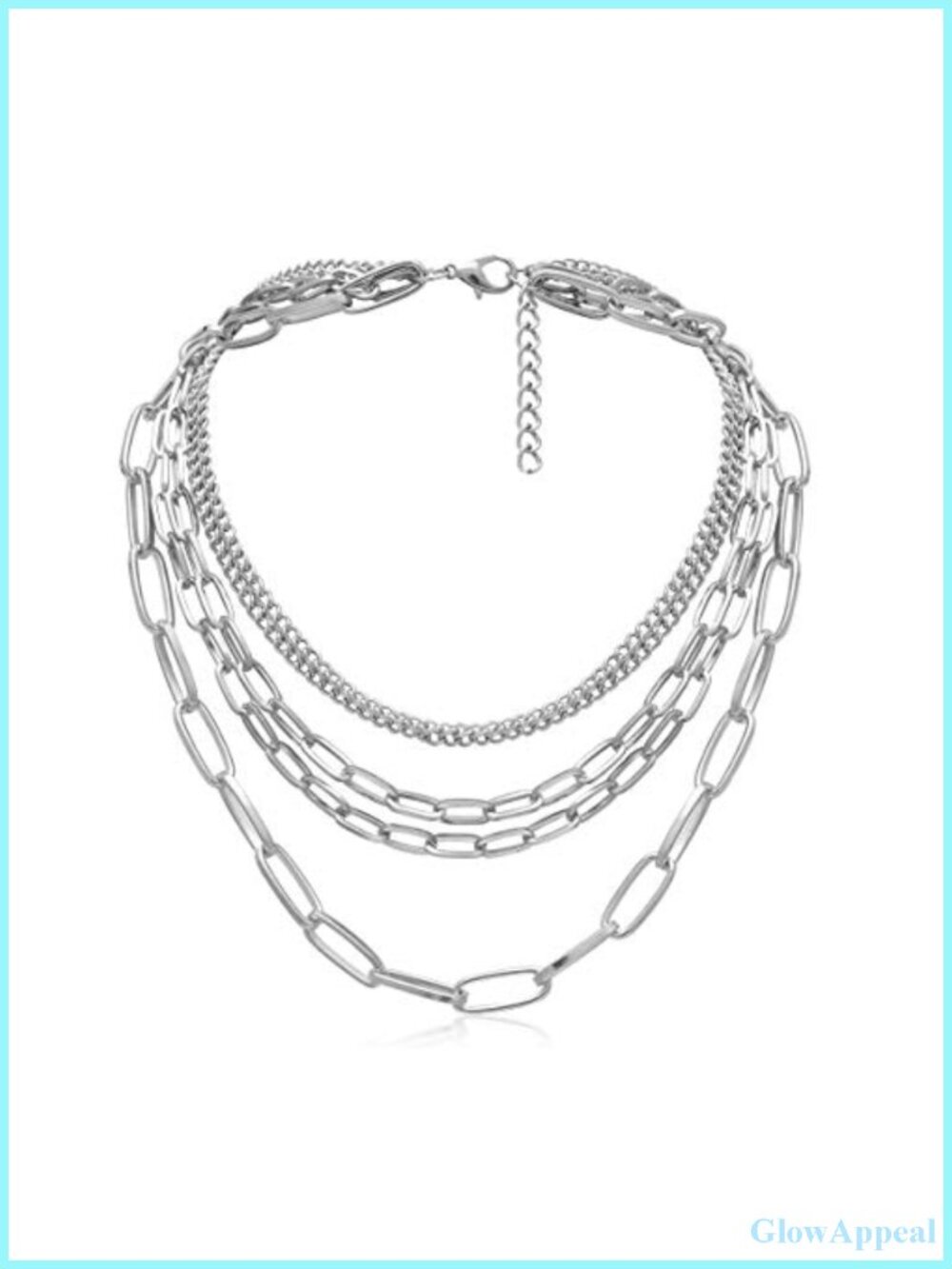 Layered Chain Necklaces for Women 18 Inch Gold Plated Paperclip Choker Punk